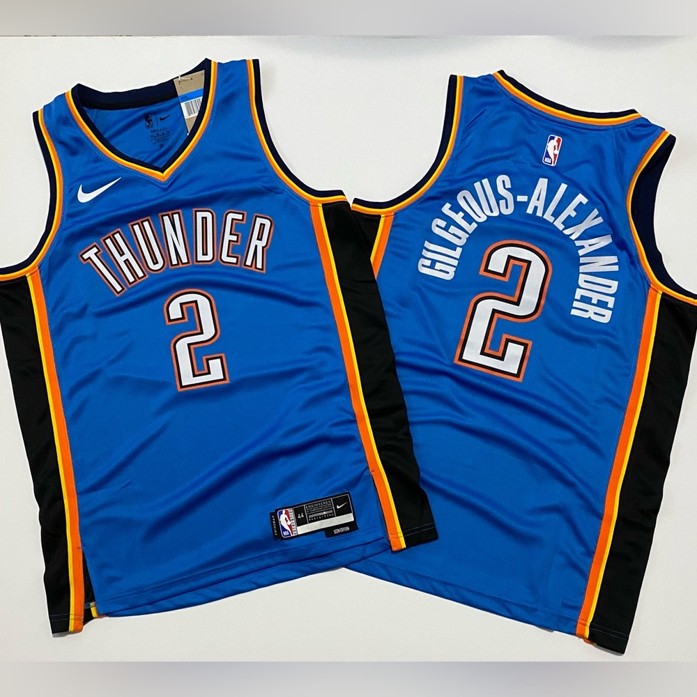 Shai Gilgeous-Alexander SGA OKC Thunder blue Jersey size S-M-L-2XL